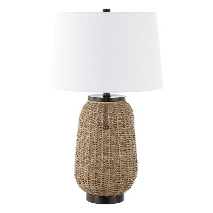 Rustic Bohemian Rattan LED Table Lamp - Image 3