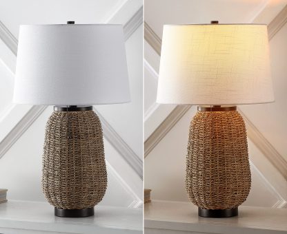 Rustic Bohemian Rattan LED Table Lamp - Image 2
