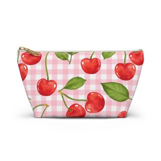 Cherry Pink Plaid Cosmetic Bag