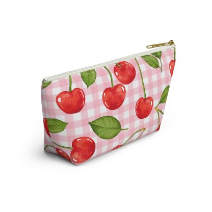 Cherry Pink Plaid Cosmetic Bag - Image 2
