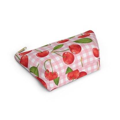 Cherry Pink Plaid Cosmetic Bag - Image 3