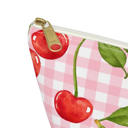 Cherry Pink Plaid Cosmetic Bag - Image 4