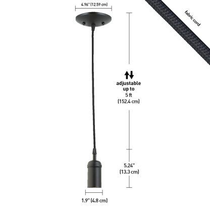 Black braided wire single head chandelier - Image 9