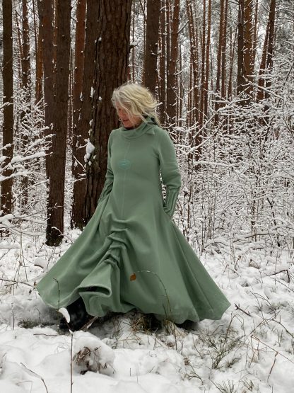 Forest style hooded woolen long skirt - Image 6