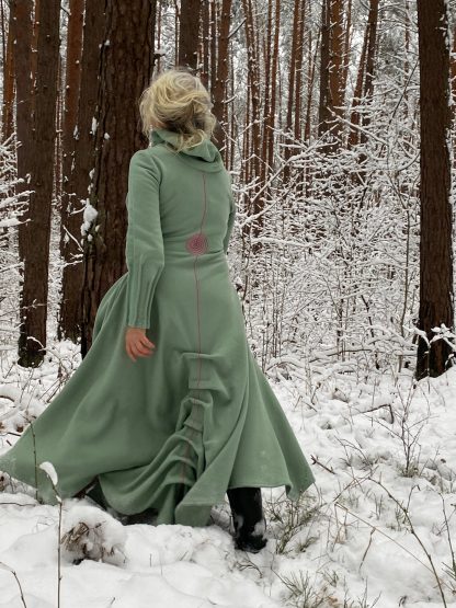 Forest style hooded woolen long skirt - Image 5