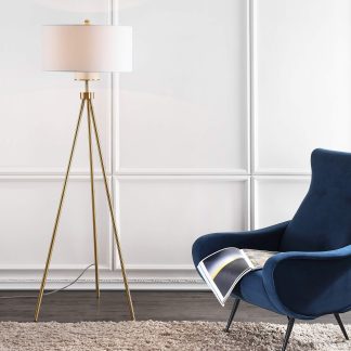 Light luxury style golden tripod floor lamp