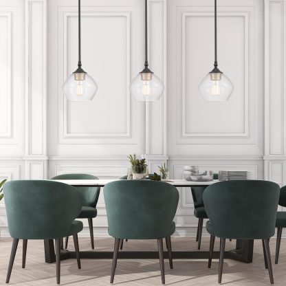 Transparent glass single head chandelier - Image 6