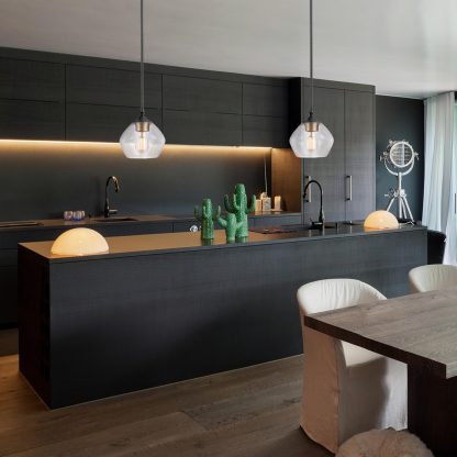 Transparent glass single head chandelier - Image 5