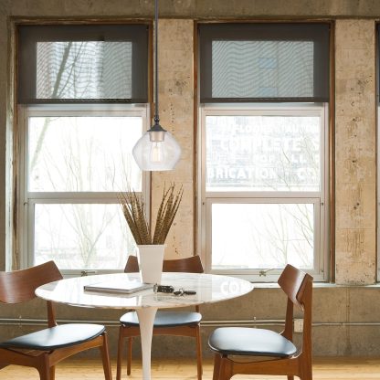 Transparent glass single head chandelier - Image 4