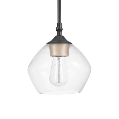Transparent glass single head chandelier - Image 2