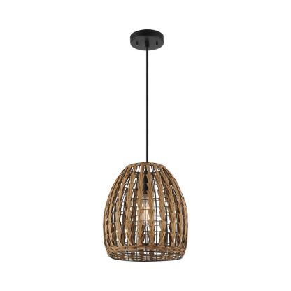 Woven rattan single head chandelier