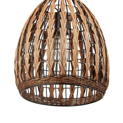 Woven rattan single head chandelier - Image 5