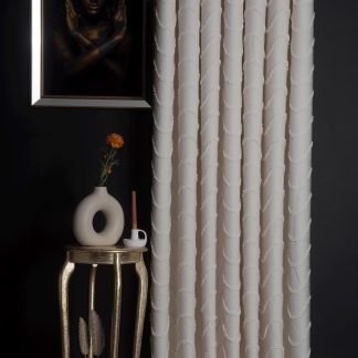 French cream style jacquard blackout curtains