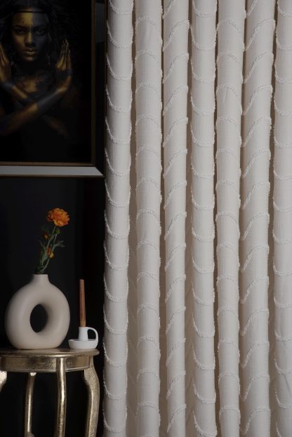 French cream style jacquard blackout curtains - Image 2
