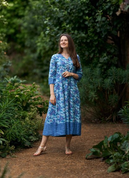 Floral blue dress - Image 7