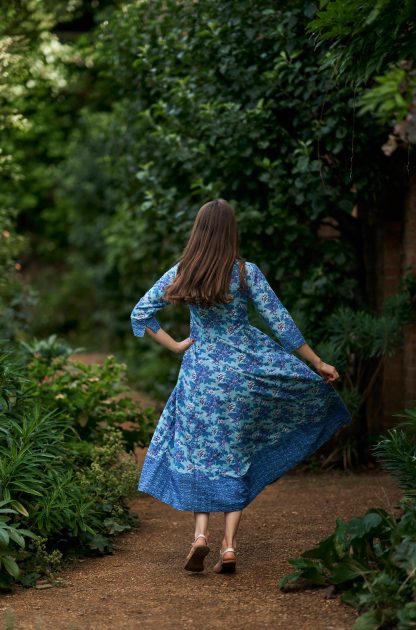 Floral blue dress - Image 5