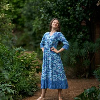 Floral blue dress