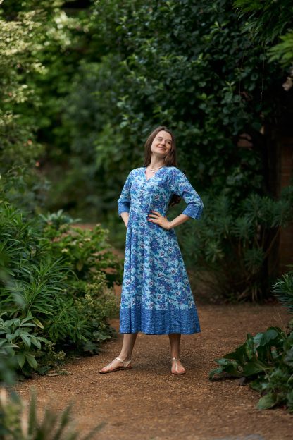 Floral blue dress