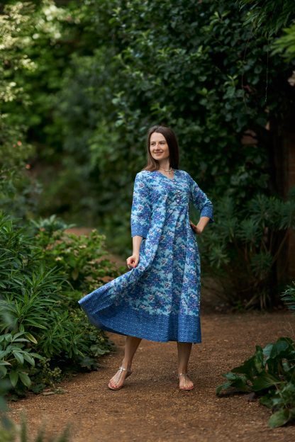 Floral blue dress - Image 3