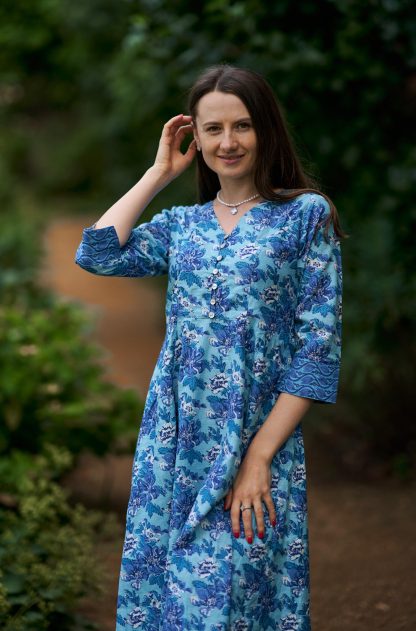 Floral blue dress - Image 2