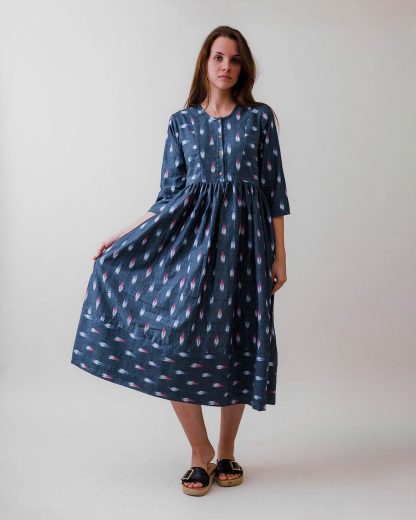 Blue tie-dye dress