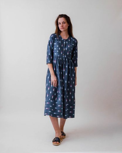 Blue tie-dye dress - Image 4
