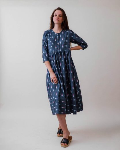 Blue tie-dye dress - Image 3
