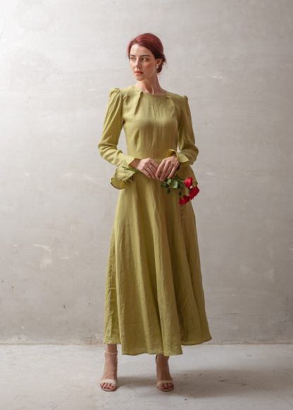 Vintage Elegant Ramie Dress - Image 4