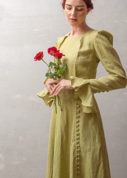 Vintage Elegant Ramie Dress - Image 2