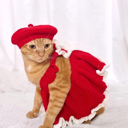 Pet Cat Dog Red Heart Dress - Image 6