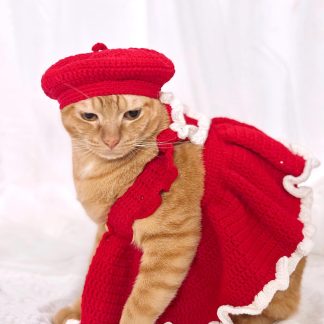 Pet Cat Dog Red Heart Dress