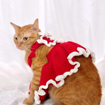Pet Cat Dog Red Heart Dress - Image 4