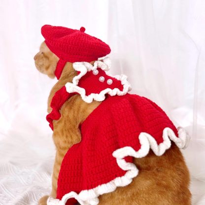 Pet Cat Dog Red Heart Dress - Image 3
