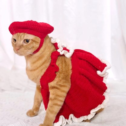 Pet Cat Dog Red Heart Dress - Image 2