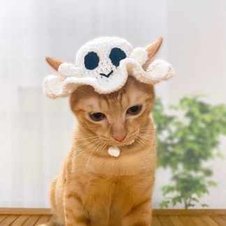 Cat Ghost Hat Pet Halloween Costume