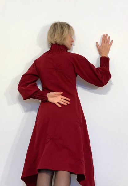 Retro stand collar dress - Image 4