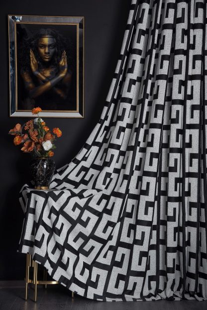 Artistic geometric jacquard blackout curtains - Image 6
