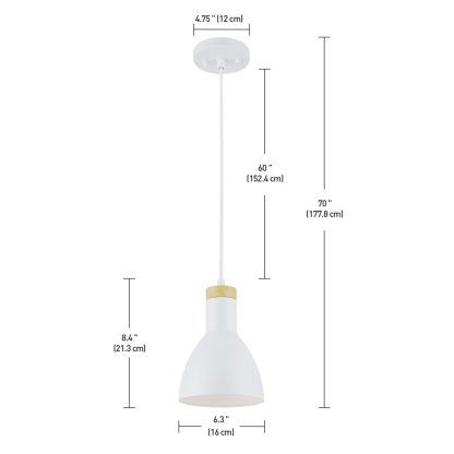 Matte wood grain decorative single head chandelier - Image 4
