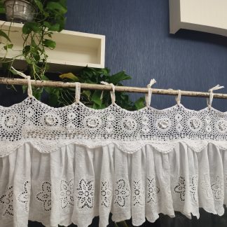 Hand-crocheted lace curtains