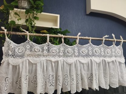 Hand-crocheted lace curtains