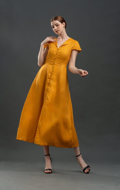 Ginger V-neck Slit Dress - Image 7