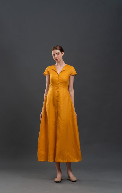 Ginger V-neck Slit Dress - Image 6