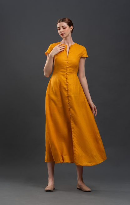 Ginger V-neck Slit Dress - Image 3