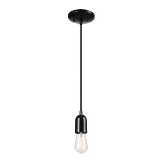 Bright black single head chandelier