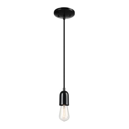 Bright black single head chandelier