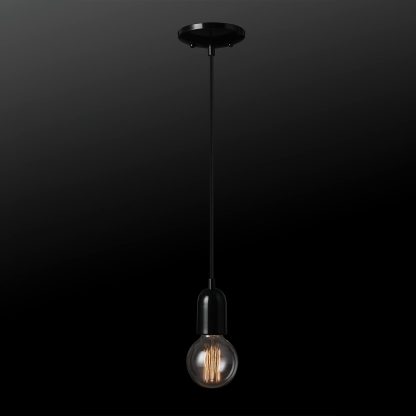 Bright black single head chandelier - Image 6