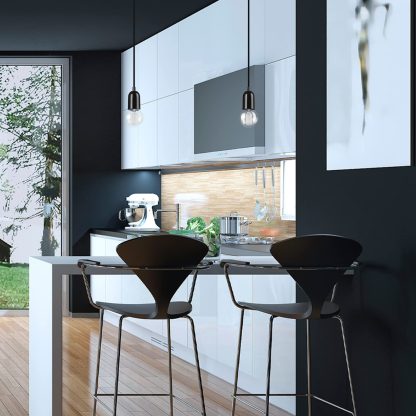 Bright black single head chandelier - Image 5