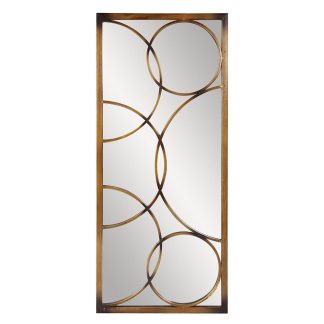 Metal frame decorative rectangular wall mirror