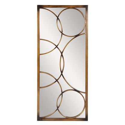Metal frame decorative rectangular wall mirror