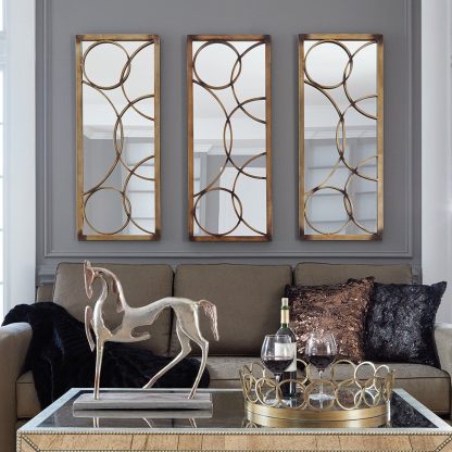 Metal frame decorative rectangular wall mirror - Image 7